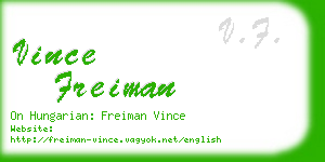 vince freiman business card